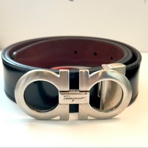 Salvatore Ferragamo DOUBLE GANCINI REVERSIBLE BELT